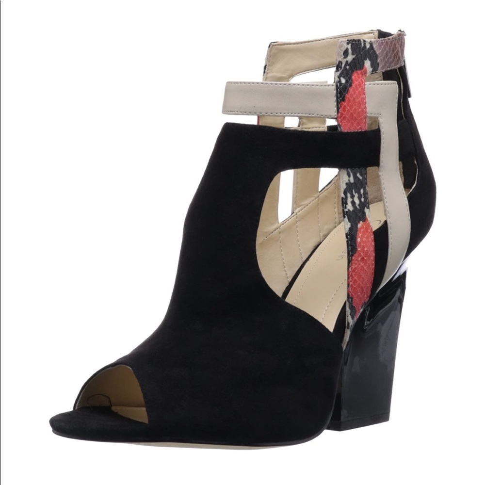 Calvin Klein Carlen Suede Snakeskin Heels
